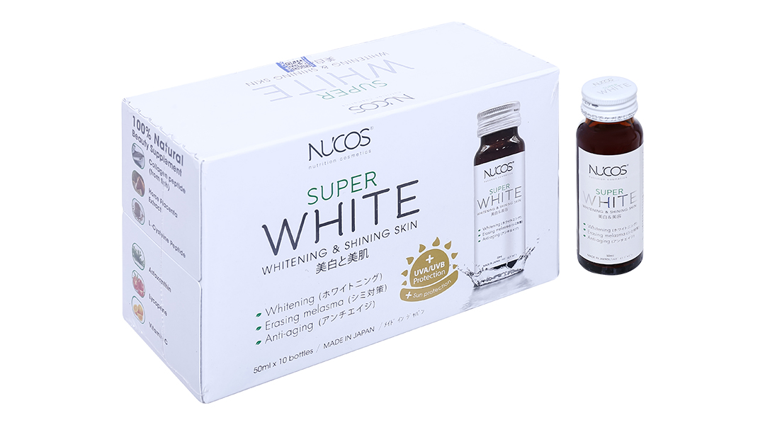 Review nước uống Collagen Nucos Super White có tốt không, giá bao nhiêu, tác dụng gì