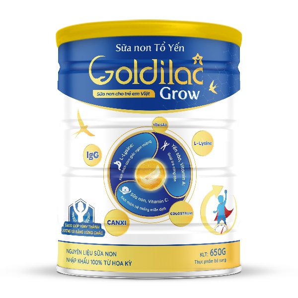 Review sữa non tổ yến Goldilac Grow có tốt không, có tăng cân không