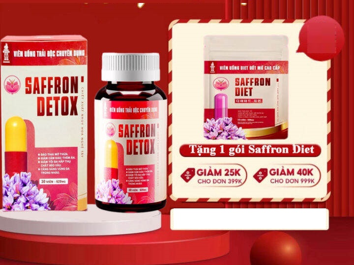 Review viên uống Saffron Detox đốt mỡ 2 lớp có tốt không, giá bao nhiêu